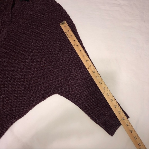 Ellen Tracy Womens Size Medium Sweater Tunic Wine Dolman Sleeves 3/4 V Neck - Picture 7 of 10